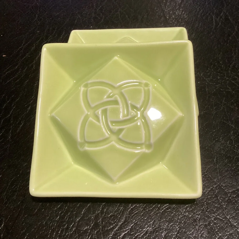 Lupicia Fresh Tea Ceramic Tea Bag Holder Set 4 Japan Green Orange Square Dish